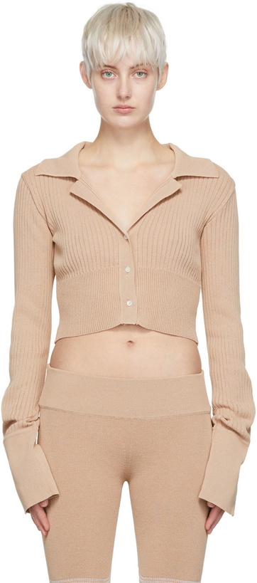 Photo: determ; Beige Polyester Cardigan