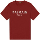 Balmain Men's Paris Logo T-Shirt in Red/White
