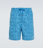 Versace Logo jacquard cotton shorts