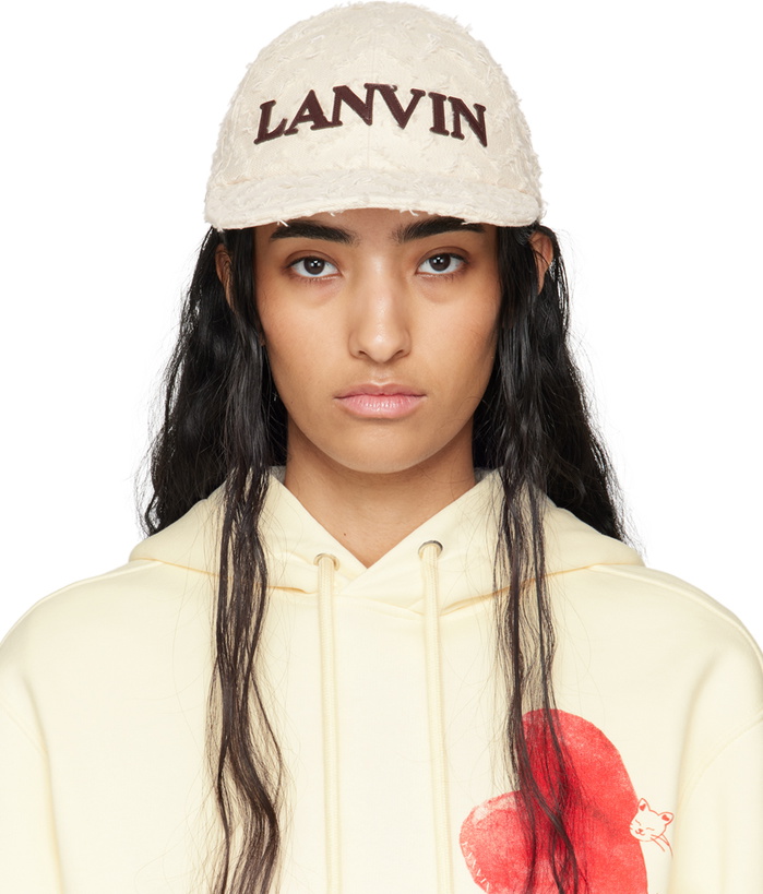 Photo: Lanvin Off-White Herringbone Motif Lanvin Cap