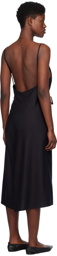 Baserange Black Yumi Apron Midi Dress