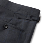 Kingsman - Navy Slim-Fit Prince of Wales Checked Wool Suit Trousers - Navy