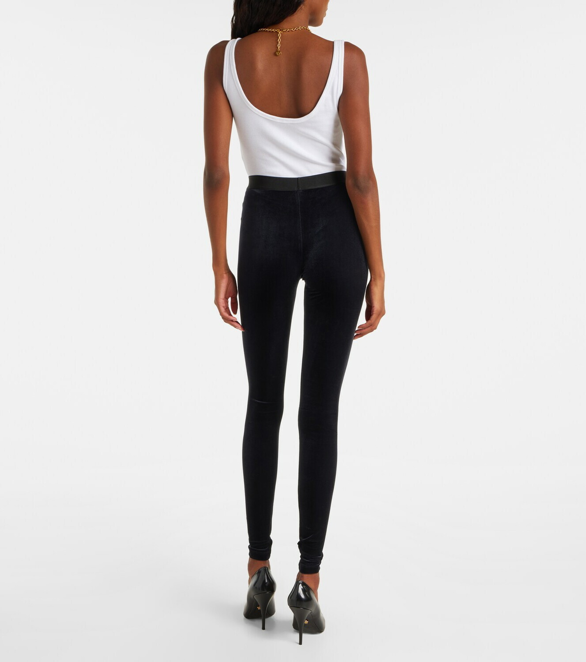 Versace Logo jersey leggings