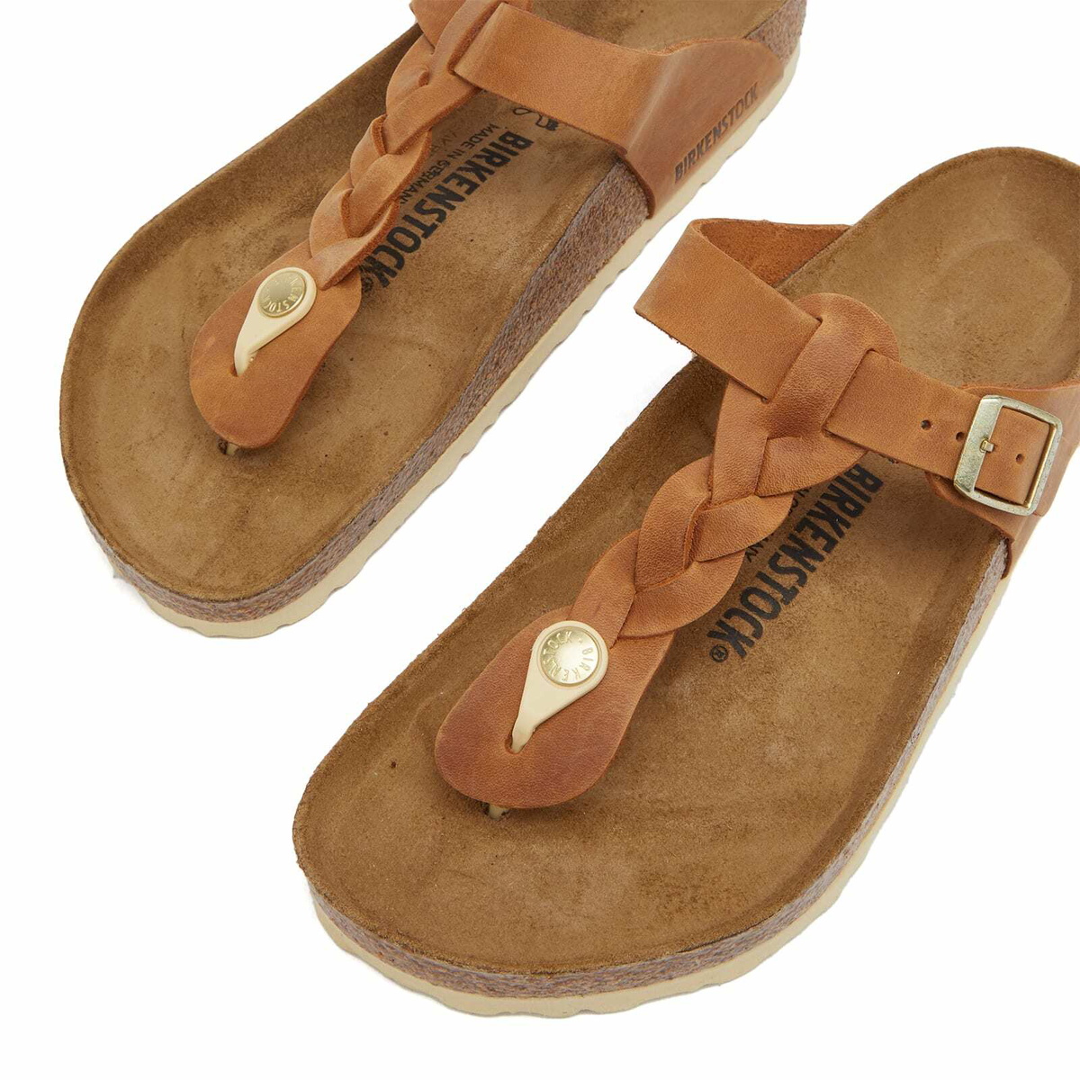 Birkenstock Women's Gizeh Braided in Cognac