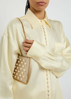 Stella Mccartney Faux Pearl-embellished Satin Shirt Cream