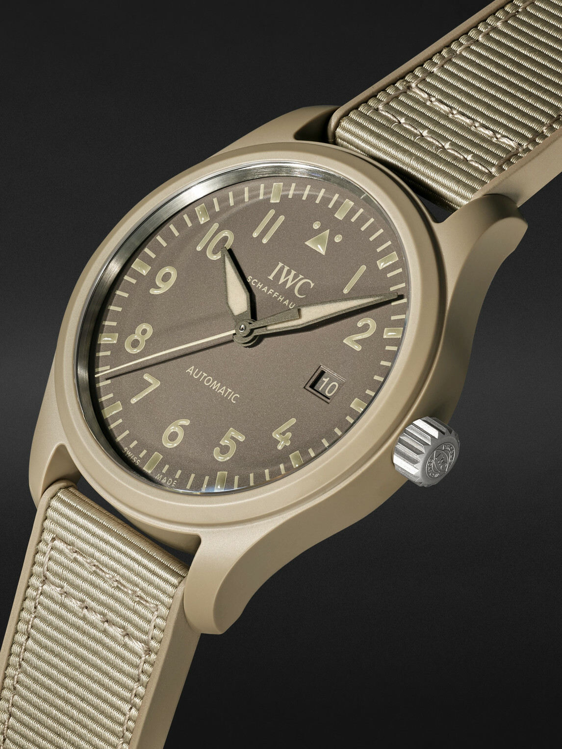 IWC Schaffhausen - Pilot's Top Gun Mojave Desert Automatic 41mm Ceramic, Rubber and Grosgrain Watch, Ref. No.: IW328106