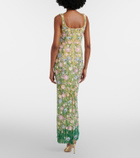 Là Fuori Embellished floral gown