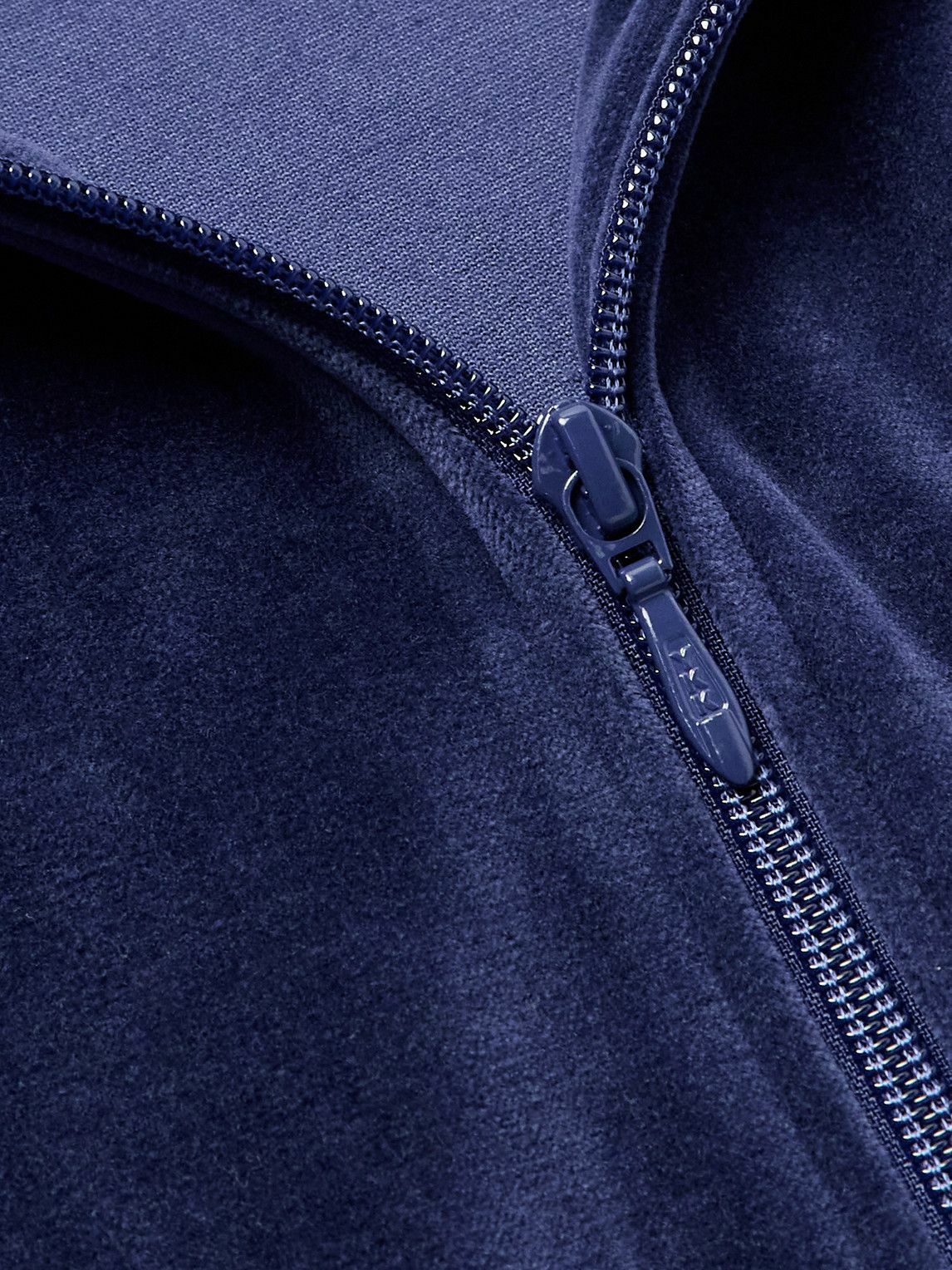 Needles - Logo-Embroidered Striped Cotton-Blend Velour Track Jacket - Blue