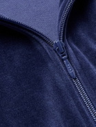 Needles - Logo-Embroidered Striped Cotton-Blend Velour Track Jacket - Blue