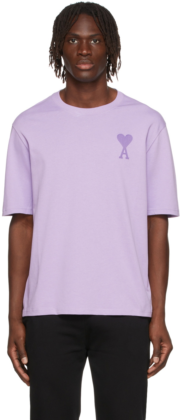 AMI Paris SSENSE Exclusive Purple Ami de Cœur T-Shirt AMI