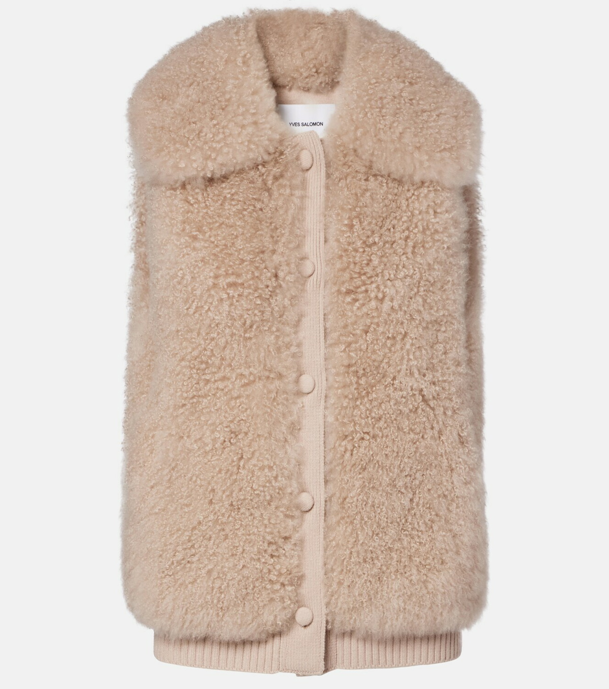 Yves Salomon Wool-trimmed shearling vest