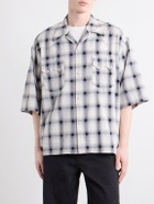 KAPITAL - Camp-Collar Checked Cotton Western Shirt - Black