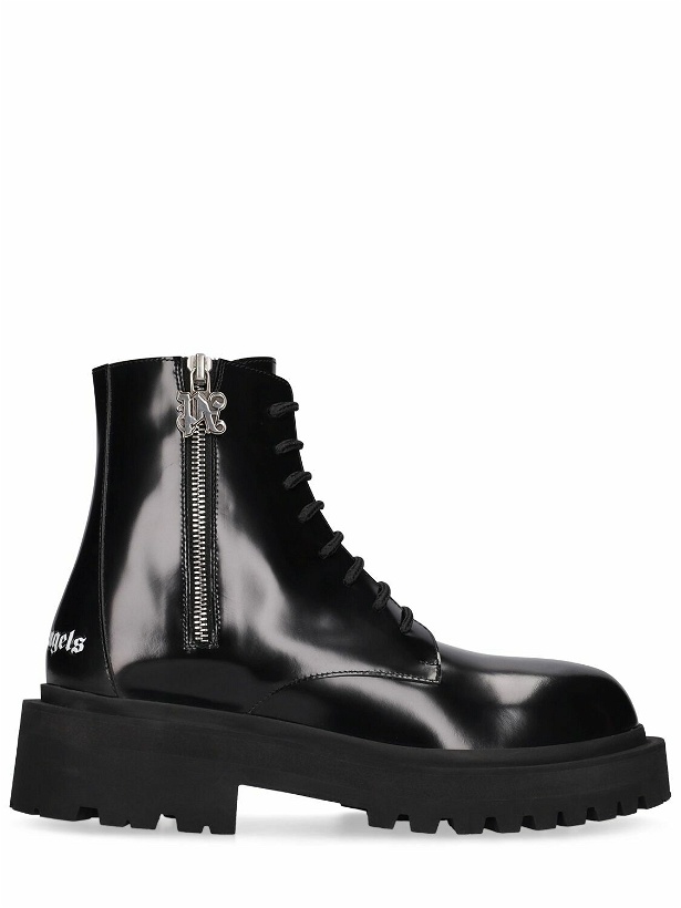 Photo: PALM ANGELS - 50mm Leather Combat Boots