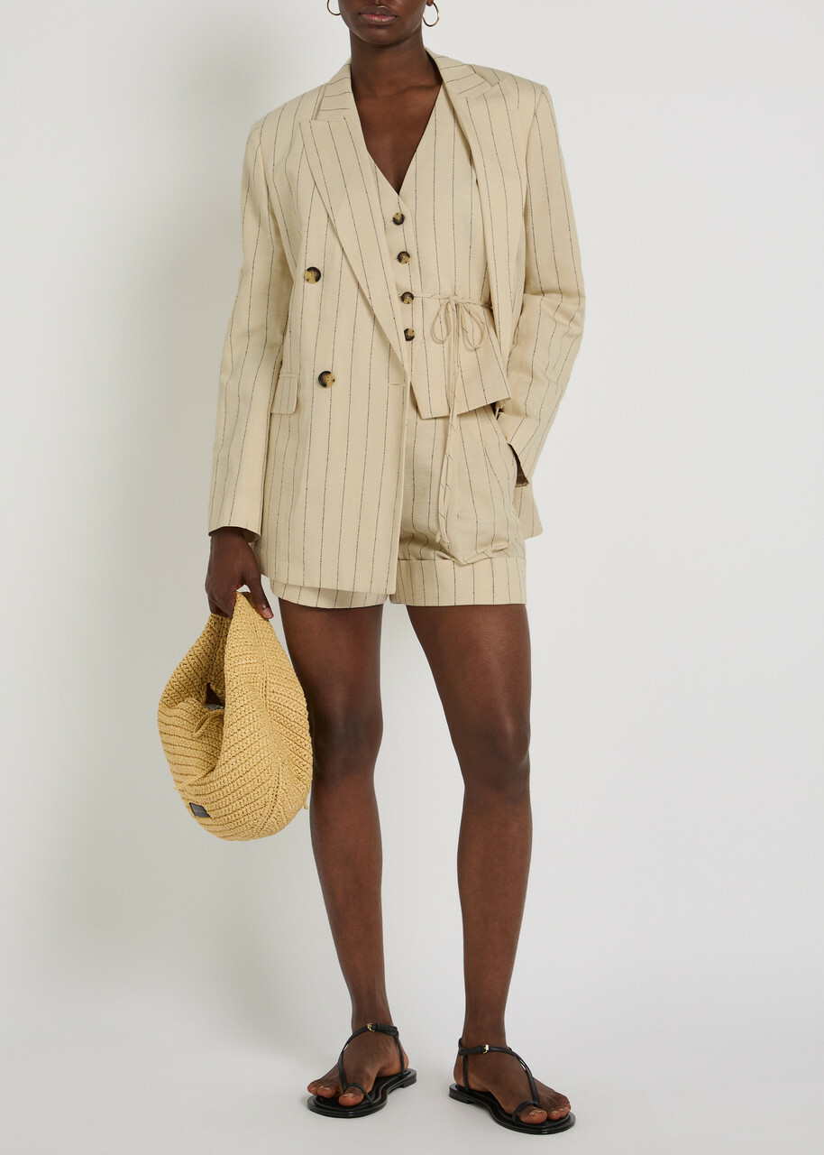 Rag & Bone Emile Pinstriped Double-breasted Blazer White