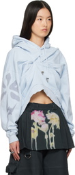 Collina Strada Blue Draped Hoodie
