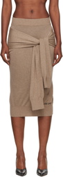 Marine Serre Beige Hybrid Knit Wrapped Midi Skirt
