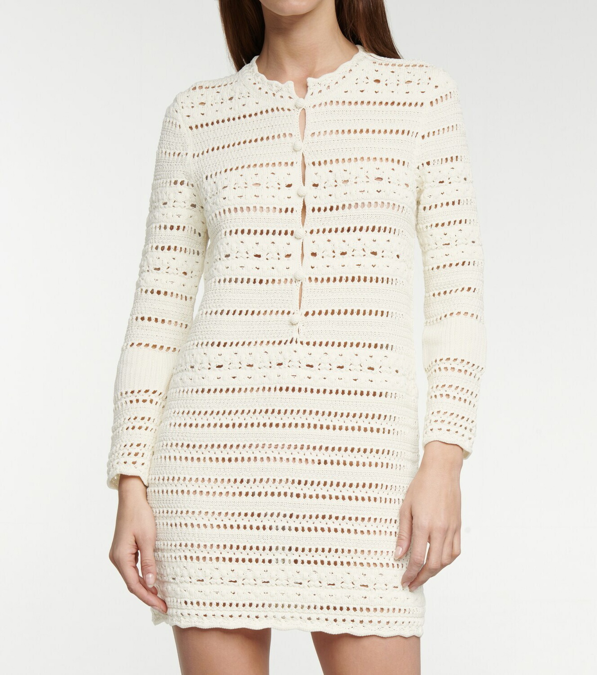 Saint Laurent Pointelle cotton crochet minidress Saint Laurent Saint Laurent Pointelle cotton crochet minidress Saint Laurent