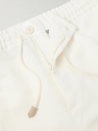 Canali - Straight-Leg Linen And Silk-Blend Bermuda Shorts - White