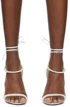 Saint Laurent White Pearl Luna 95 Sandals