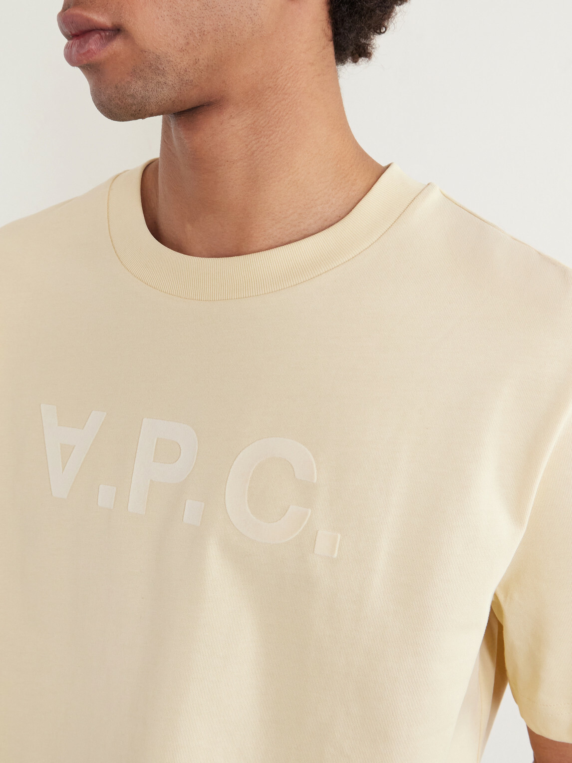 A.P.C. - Standard Grand VPC Logo-Flocked Organic Cotton-Jersey T-Shirt - Yellow