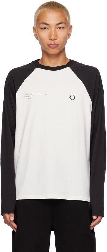 Photo: Moncler Genius 7 Moncler FRGMT Hiroshi Fujiwara Black Printed Long Sleeve T-Shirt