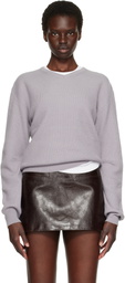TONYWACK Gray Superfine Wool Commando V-Neck Sweater