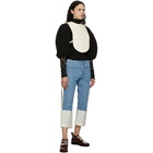 Loewe White Leather Plastron Blouse