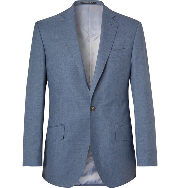 Photo: Richard James - Blue Slim-Fit Wool Suit Jacket - Light blue