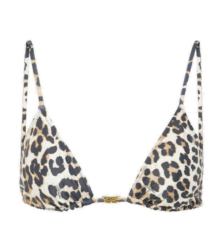 Photo: Ganni Leopard-print triangle bikini top