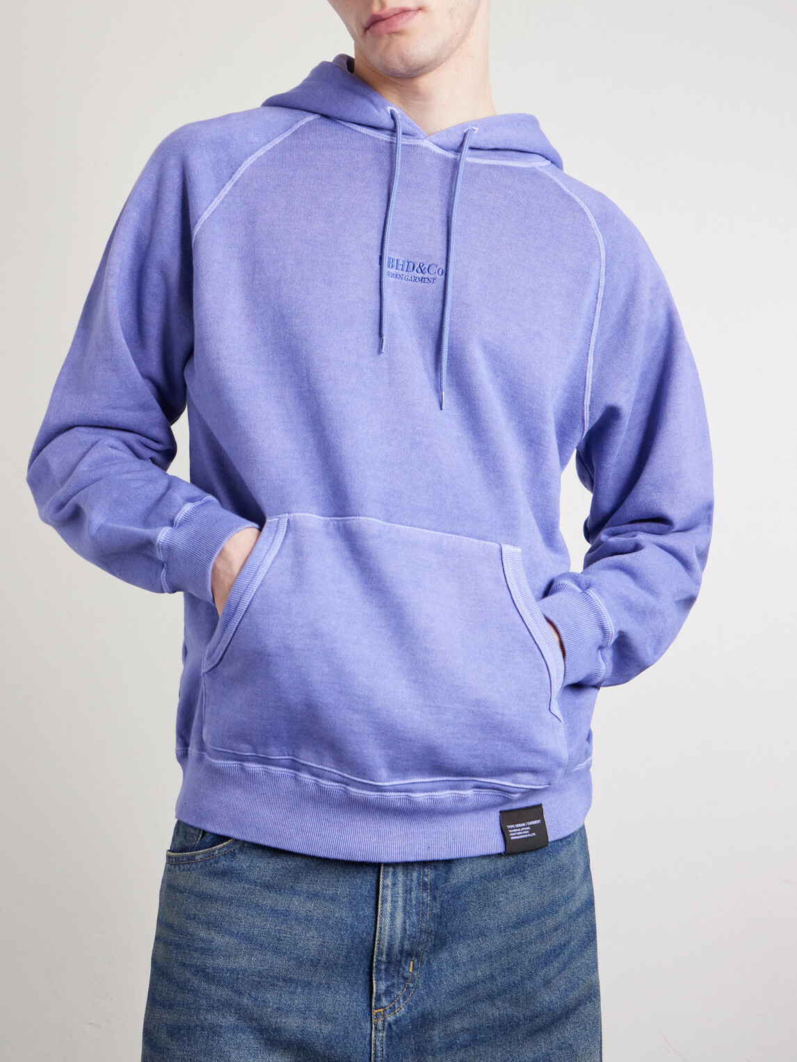 Neighborhood - Logo-Embroidered Pigment-Dyed Cotton-Jersey Hoodie - Blue