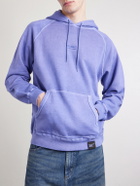 Neighborhood - Logo-Embroidered Pigment-Dyed Cotton-Jersey Hoodie - Blue