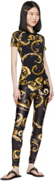 Versace Jeans Couture Black & Gold Chromo Couture Leggings