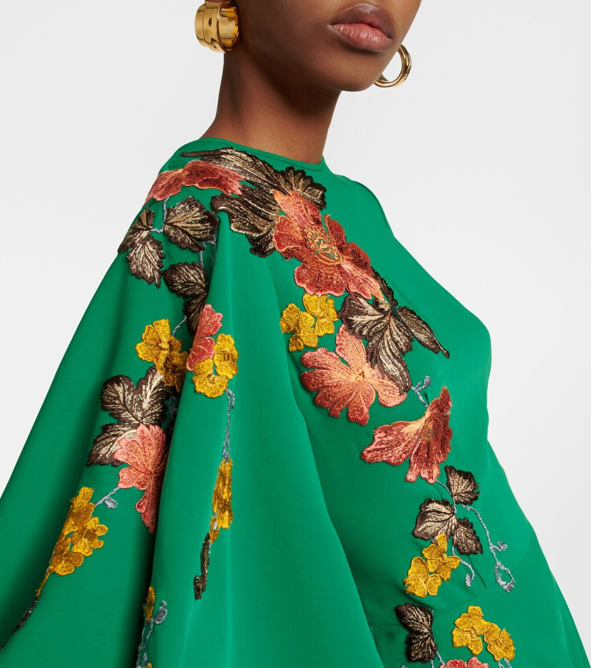 Costarellos Zinnia embroidered cape midi dress
