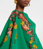 Costarellos Zinnia embroidered cape midi dress