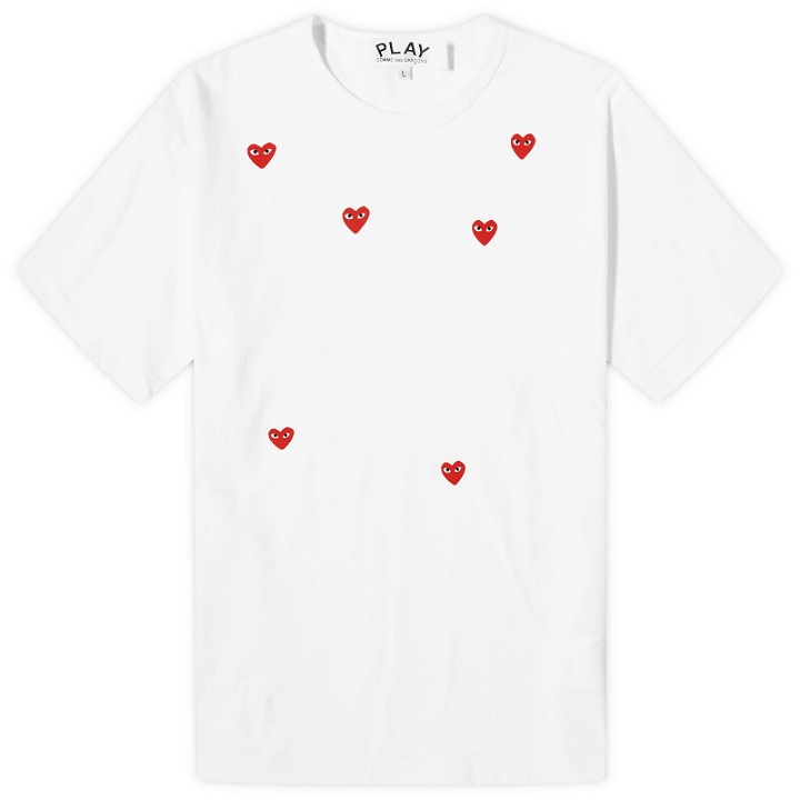 Photo: Comme des Garçons Play Men's Many Heart T-Shirt in White