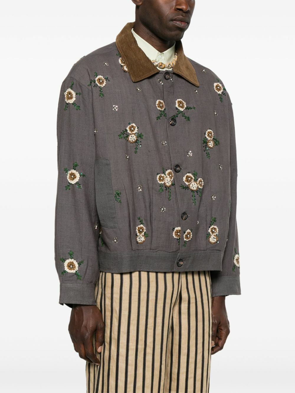 Kartik Research Floral-Embroidered Jacket Kartik Research