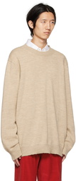 Maison Margiela Beige Crewneck Sweater