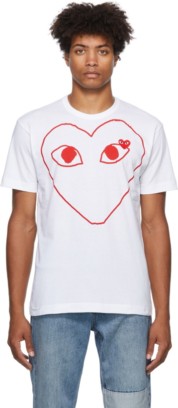 Photo: Comme des Garçons Play Double Heart T-Shirt