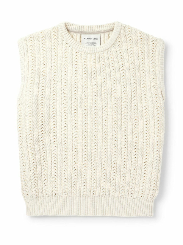 Photo: A Kind Of Guise - Vinay Garment-Dyed Ribbed-Knit Cotton Vest - Neutrals