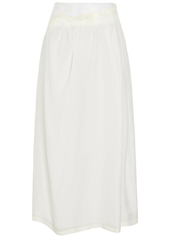 Photo: Maison Margiela Sellotape-effect Silk Midi Skirt Ivory