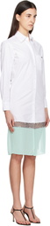 Coperni White & Green Multi Layer Shirt Midi Dress