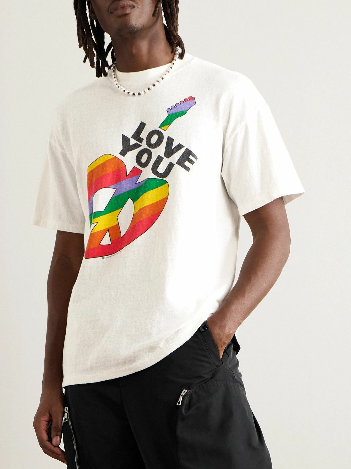 READYMADE - I Love You Printed Cotton-Jersey T-Shirt - White