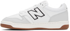 New Balance White & Grey BB480 Sneakers