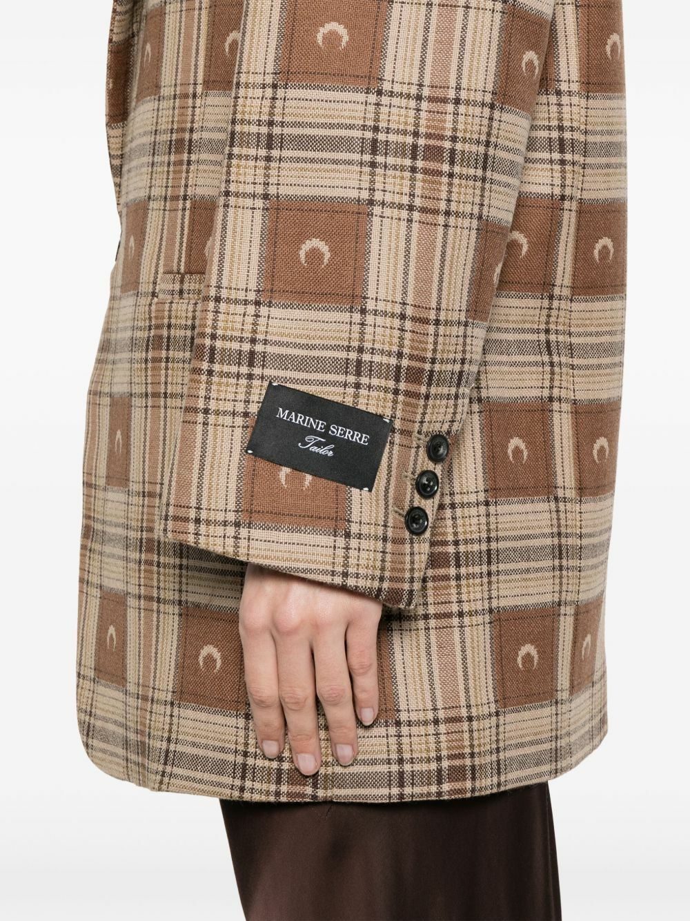 Marine Serre Crescent Moon-Jacquard Blazer