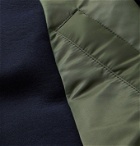 Sacai - Sponge Sweat X MA-1 Shell-Panelled Cotton-Blend Jersey Hoodie - Blue