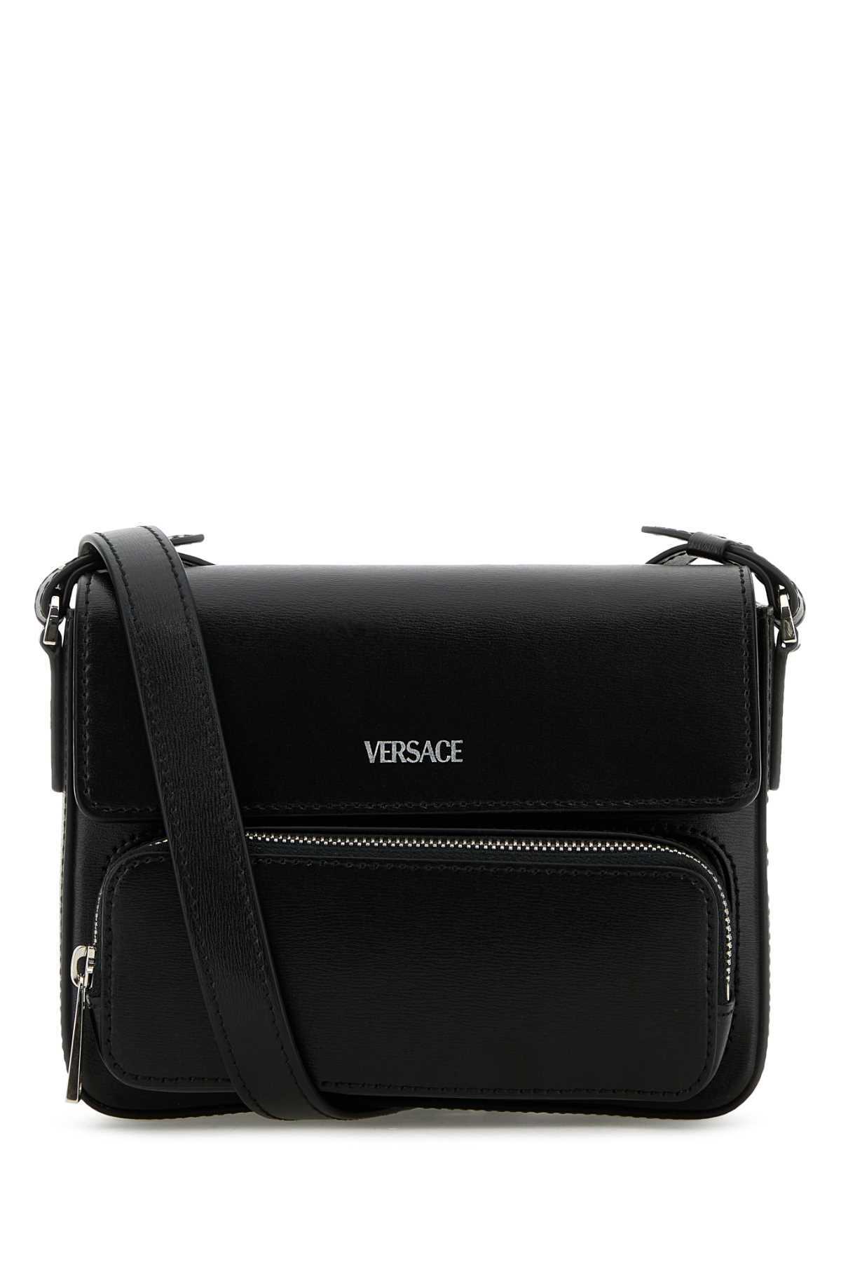 Versace Black Leather Crossbody Bag Versace