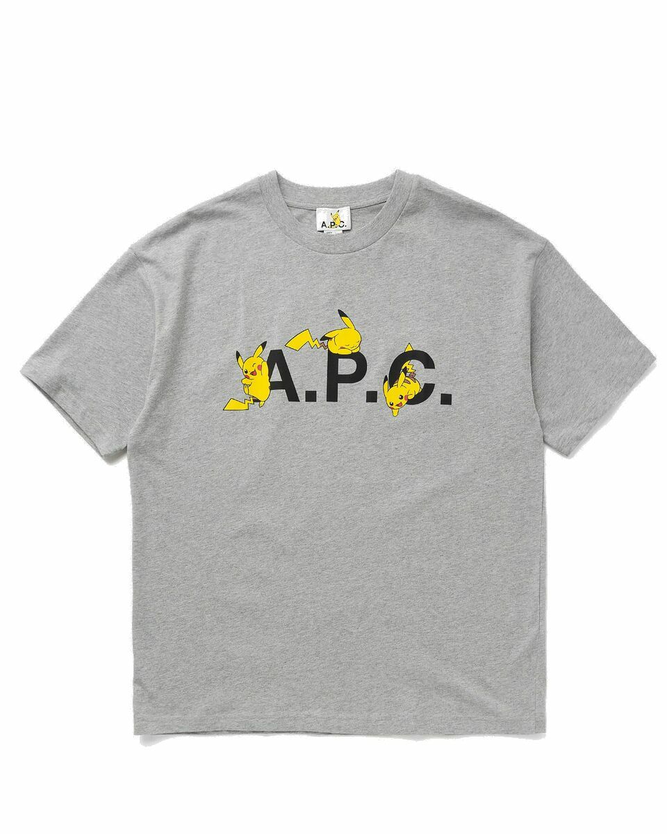 Photo: A.P.C. T Shirt Pokémon Pikachu H Grey - Mens - Shortsleeves