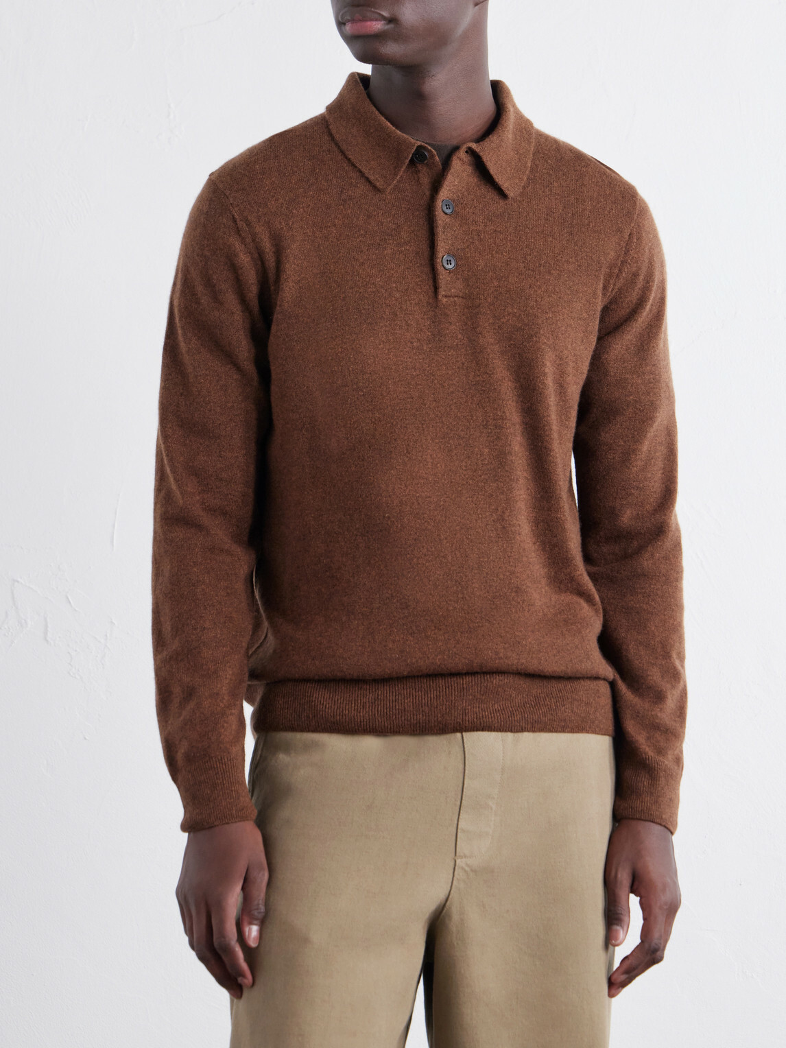 Sunspel - Cashmere Polo Shirt - Brown