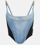 Versace - Medusa denim corset top