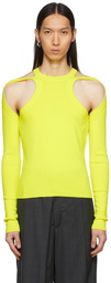 Dion Lee Yellow Wool Loop T-Shirt